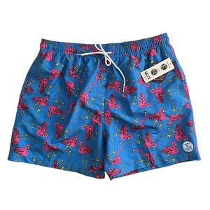 Uzzi Amphibious Gear Mesh Lined Flamingo Swim Shorts NWT